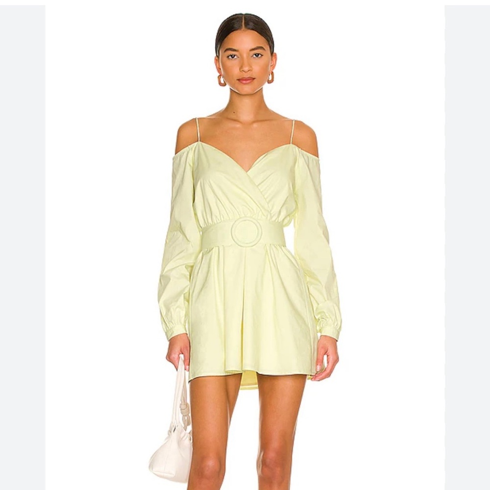 More to Come Yellow Off-Shoulder Mini Dress